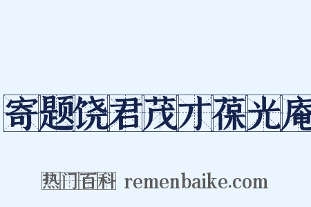 寄题饶君茂才葆光庵是什么意思的图片